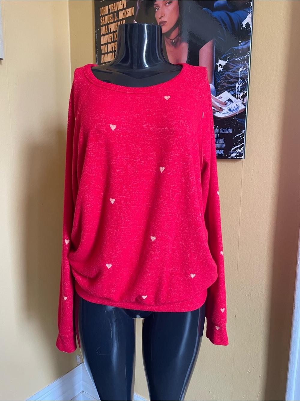 Buffalo Red Heart Print Women's Knit Sweater
